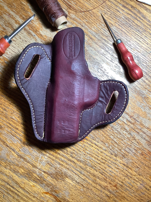 Leather handmade OWB holster for Smith and Wesson Shield EZ9